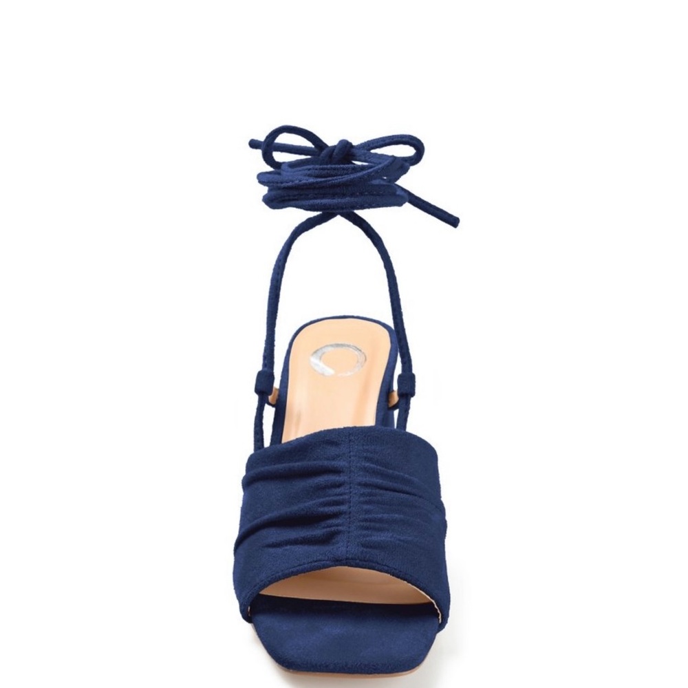 Journee Collection Navy Blue Lace-Up Open-Toe Sandals